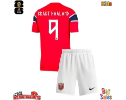 Norway Erling Haaland #9 Replica Home Stadium Kit for Kids World Cup 2026 Short Sleeve (+ pants)